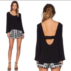 Lovers + Friends Black Blouse